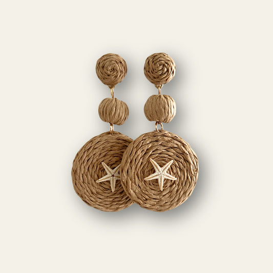 THE RAFFIA POM DROP EARRINGS